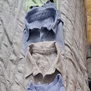 Long Sleeves- Crewcuts Green,Gray & Blue Polo Shirts & 1 Blue Crew Cut